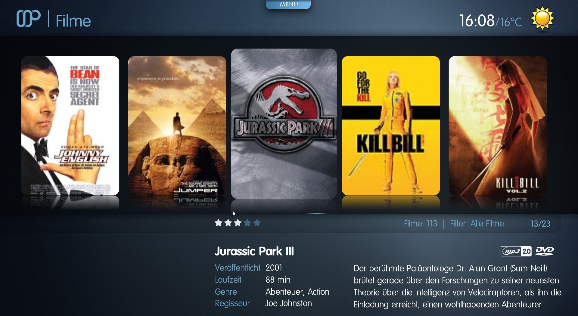 Klasse Skin für MediaPortal: Avalon